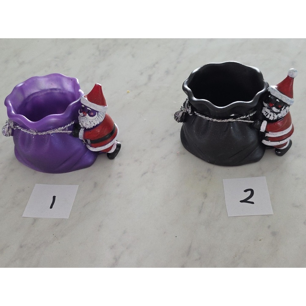 Handmade Resin Santa With Gift Bag Jar